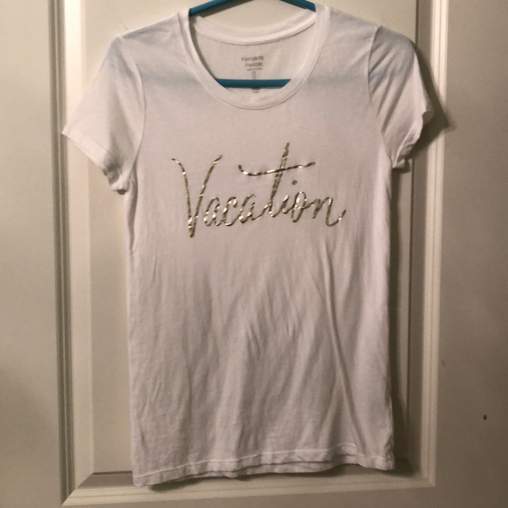 white “vacation” t shirt